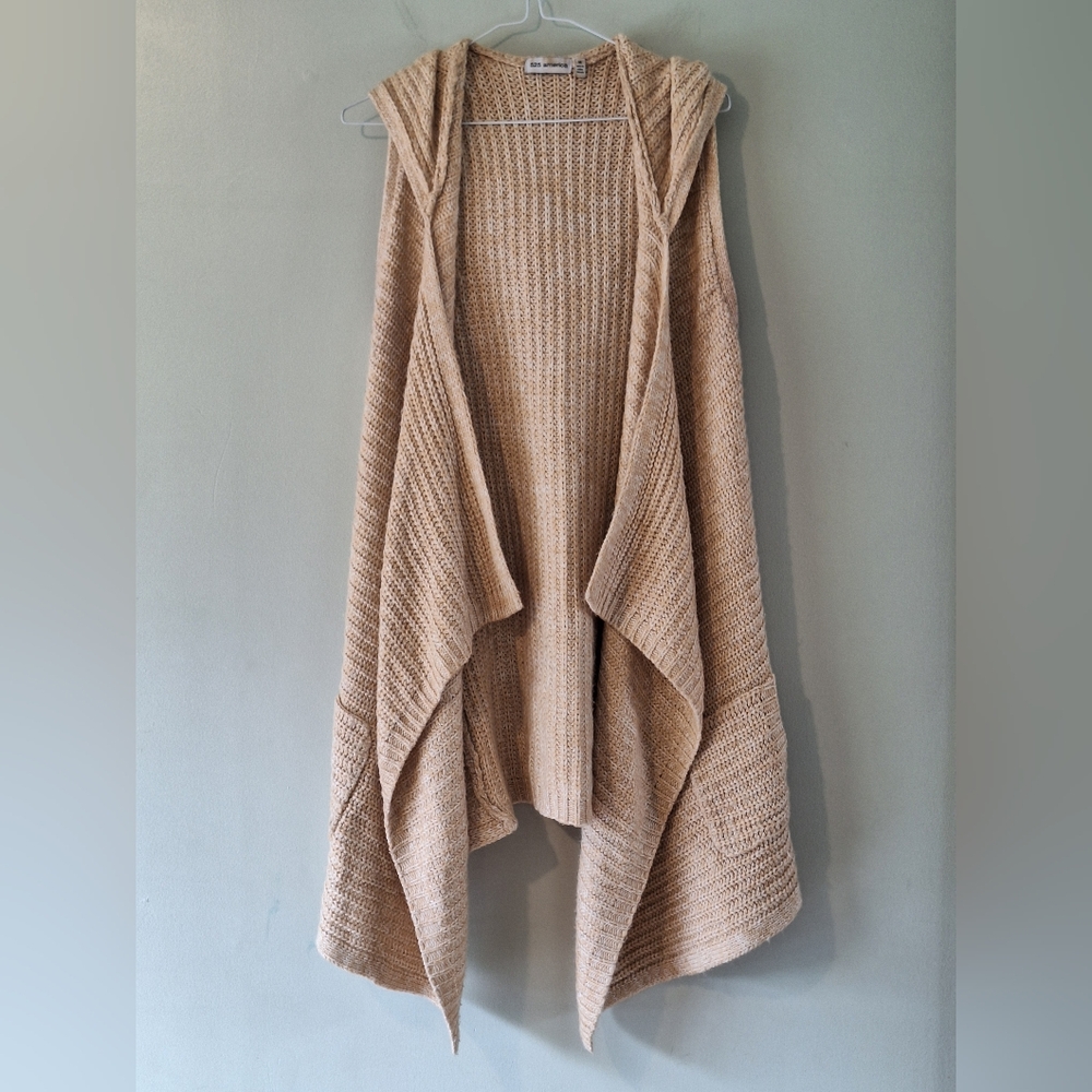 525 America Sleeveless Hooded Cardigan -M